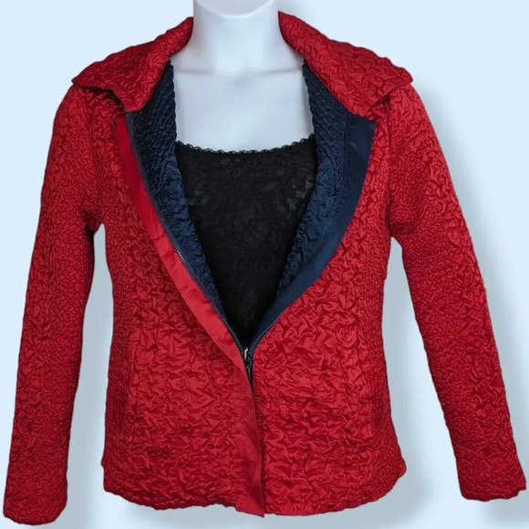 Reversible Red & Blue Zip Jacket - Picture 1 of 7